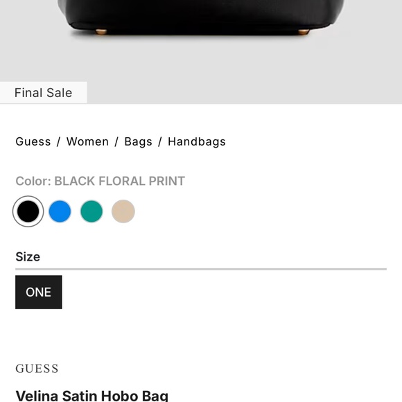 GUESS Womens Velina Hobo Bag Black - Picture 6 of 6